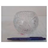 Lovely cut crystal dish 4 x 4.5