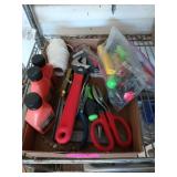 Assorted tools and two cycle engine oil, and more