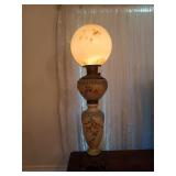 Pair of Antique electrified globe lamps 33.5"