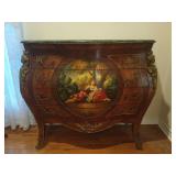 Burled Walnut Bombay chest 36 x 34.5 x 19