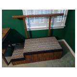 Carpeted bed side stairs with handle, 35x45x24 in