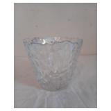 Iridescent glass vase 6 x 6.5