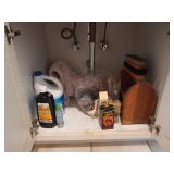 Contents under sink, mostly shoe polish