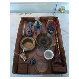 Cute knick knacks, including brass donkey? Clay