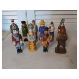 Collection of cute wooden Russian ornaments
