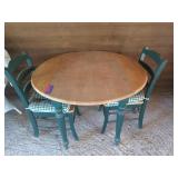Wooden dining table and two chairs 29x40x24