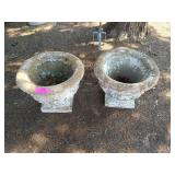 Pair of concrete planters, 12 in tall