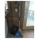 2 brooms and dust pans