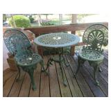 Patio table and two chairs 27x27