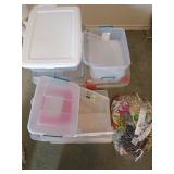 Lots of clear storage containers of various