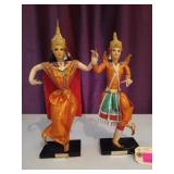 Thai dancing couple, made in Thailand 13.5"