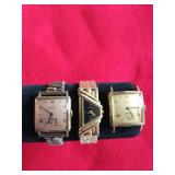 3 Elgin watches, 1 needs band