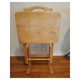 2 PCs pine tray tables on stand