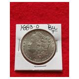 1883 O Morgan silver dollar BU+