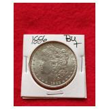 1886 Morgan silver dollar BU+