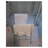 Silver towel rack, 34x22x14 in