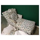 Chaise lounge with ivy print fabric and matching