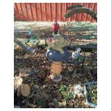 Outdoor decor concrete turtle, cardinal and o