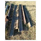 Five pieces railroad iron 7 inch tall 8 to 10 ft