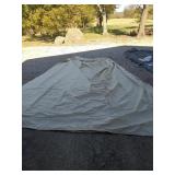 Beige canvas boat cover, 17x9 ft