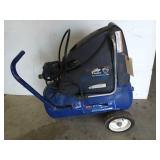 Blue, Campbell Hausfeld 6 gallon, two HP air