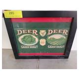 Deer brand sauerkraut can label, framed, 9x12 in