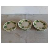 13 Franciscan Ivy dessert plates, 6 in, a few