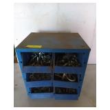 Blue metal organizer, 13x10x13 in, comes with
