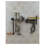 10-in meat grinder, and 2-in tabletop clamp by
