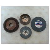 Two 6-in grinding wheels, an 8-in grinding