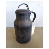 Metal one gallon milk can, 13x5 in