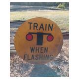 48 in aluminum "train when flashing" sign