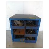 Blue organizer, missing a bin, 12x13 in, with