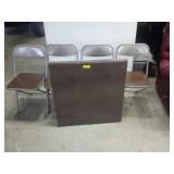 Samsonite card table and four chairs