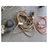 Two drop lights and an extension cord