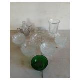 Assorted glass bowls, includes a candy dish and a