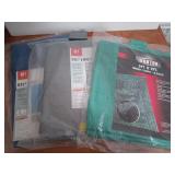 Three tarps, all new in package, two are 5x7 ft,