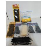 Assorted zip ties / cable ties, some are reusable
