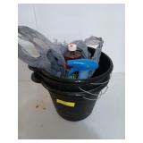 Three 9 inch cleaning buckets, with a nearly full