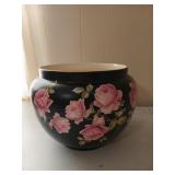 Black Ducal wear vase with roses, 8x10 in, made