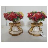 Pair of Fitz and Floyd Winter spice candle