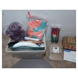 Postal tote filled with all kinds of goodies,