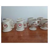 Four Frangelico liquor mugs, and four steins, 4