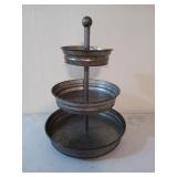 Three tier galvanized metal display tray, 19 in