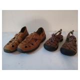 Two pairs of outdoorsy sneakers, Timberland is