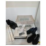 Postal tote filled with water shoes, Cinderella