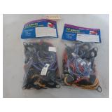 Two new packages of assorted bungee tie down cords