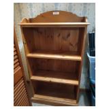 Wooden bookshelf with three shelves, 53x30x11 in