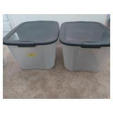 Two Bella 69 quart storage containers with