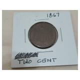 1867 2 cent US coin